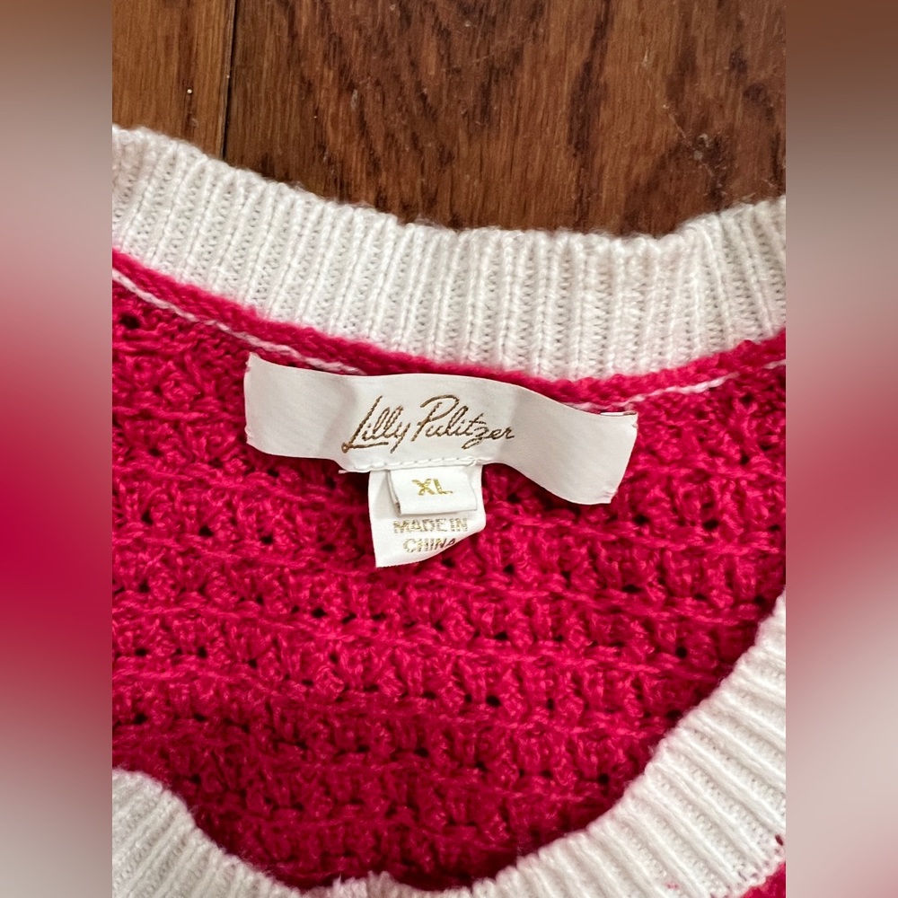 Lilly Pulitzer Valoria Sweater Raspberry Rouge - Picture 9 of 9